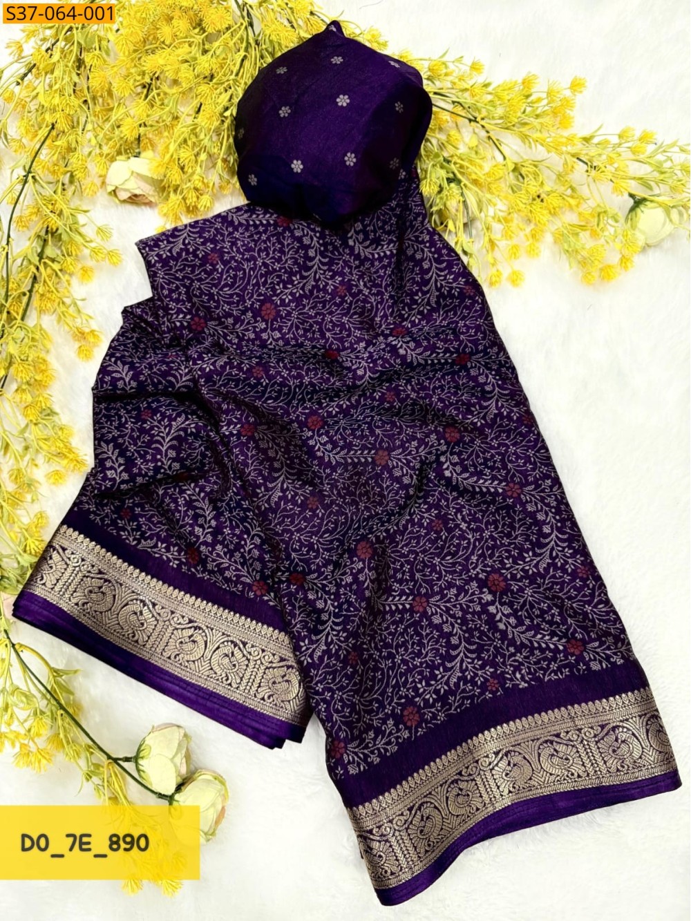 Fancy Soft bleck dola Silk Saree