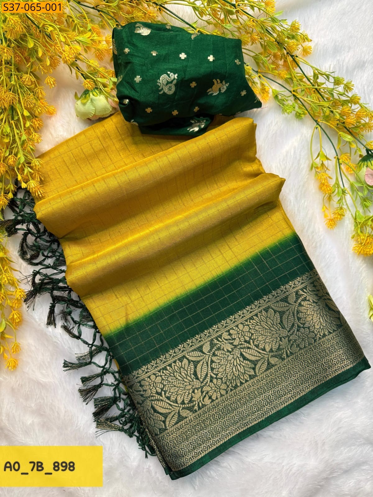 Yellow Fancy Marsh Mellow Saree