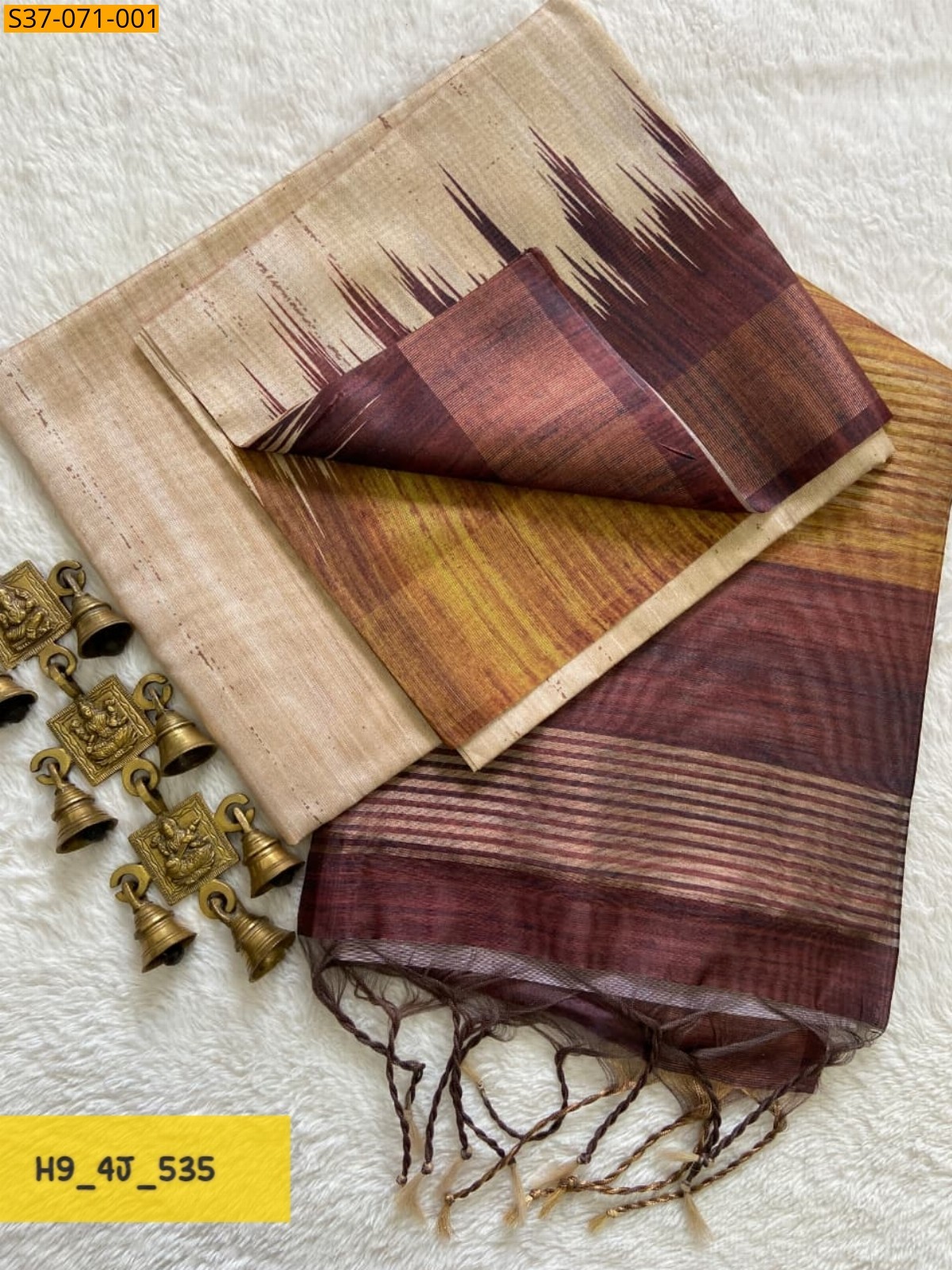 Sandal Fancy Soft Tussar Silk Saree
