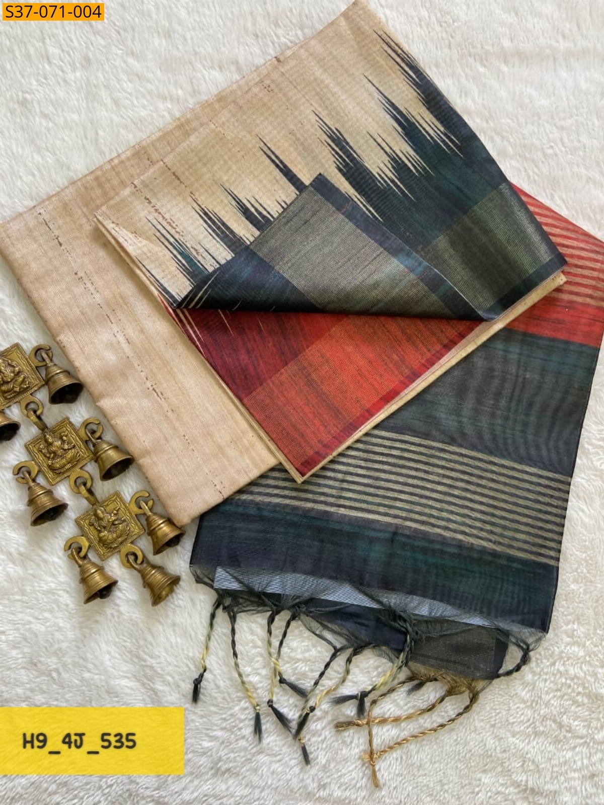 Sandal Fancy Soft Tussar Silk Saree