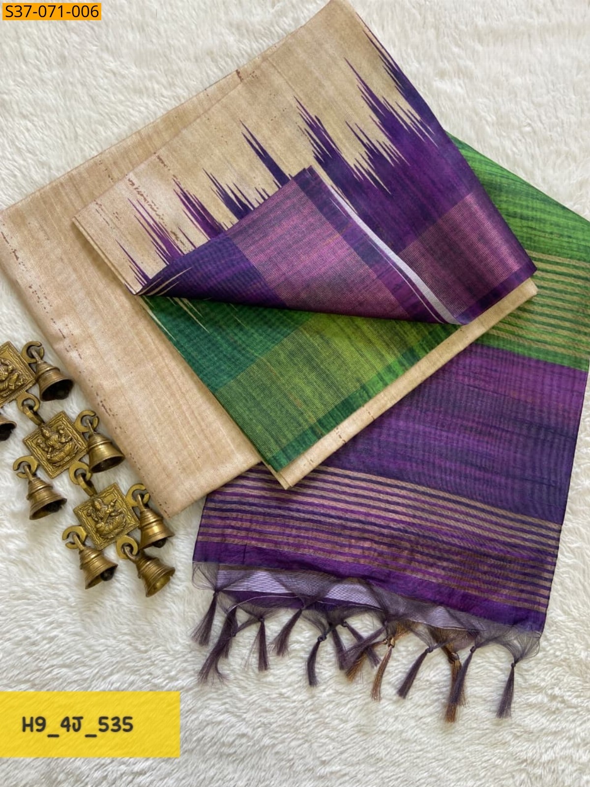 Sandal Fancy Soft Tussar Silk Saree