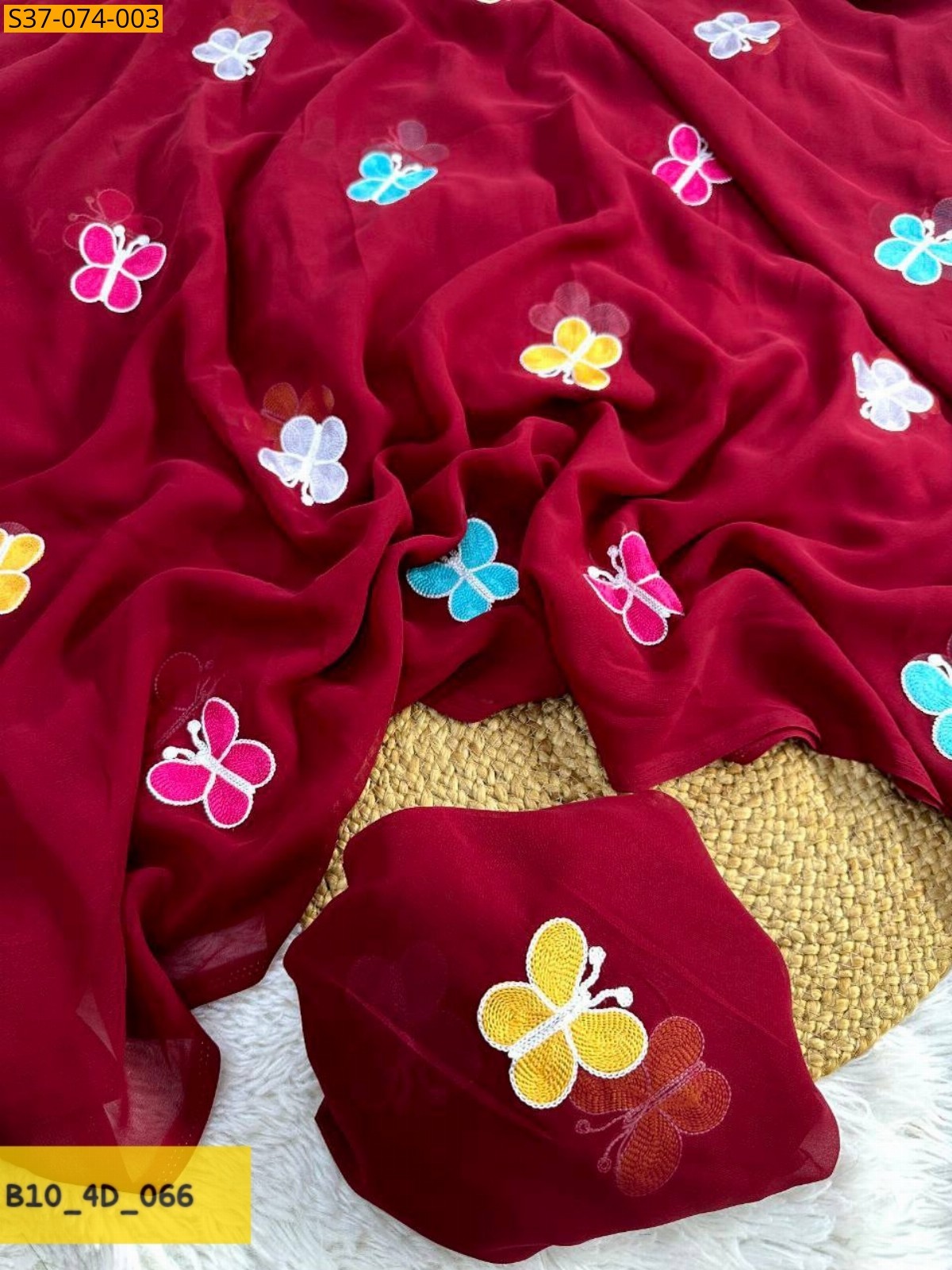 Maroon Fancy Georgette Saree