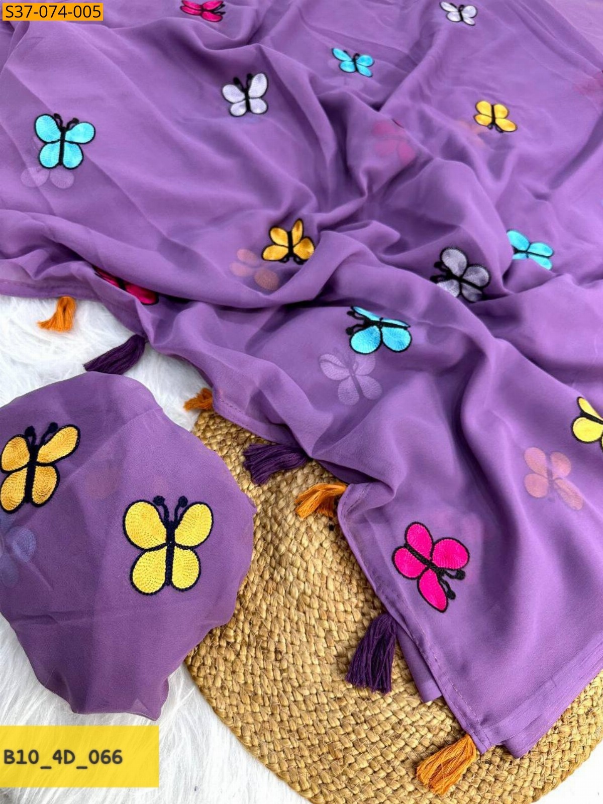 Purple Fancy Georgette Saree