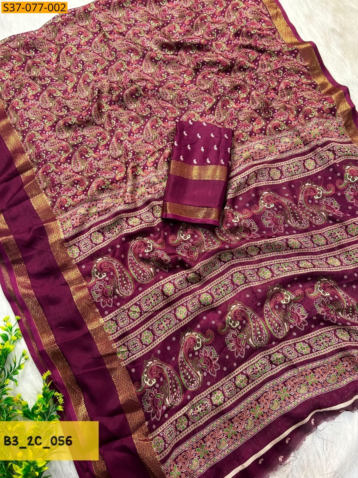 Megenta Fancy MassMellow Saree