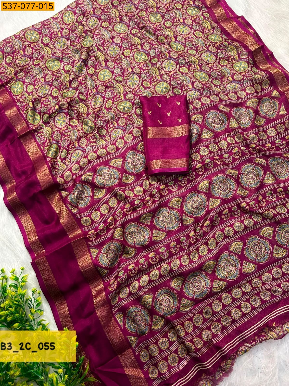 Megenta Fancy MassMellow Saree