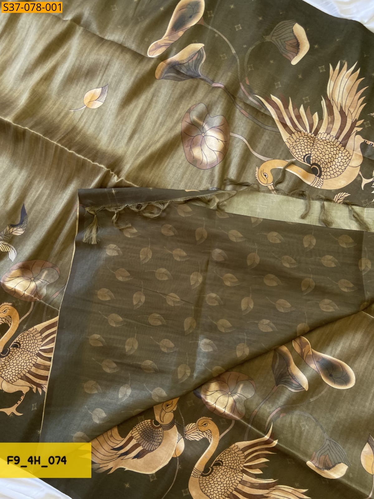 Green Fancy Soft Tussar Silk Saree