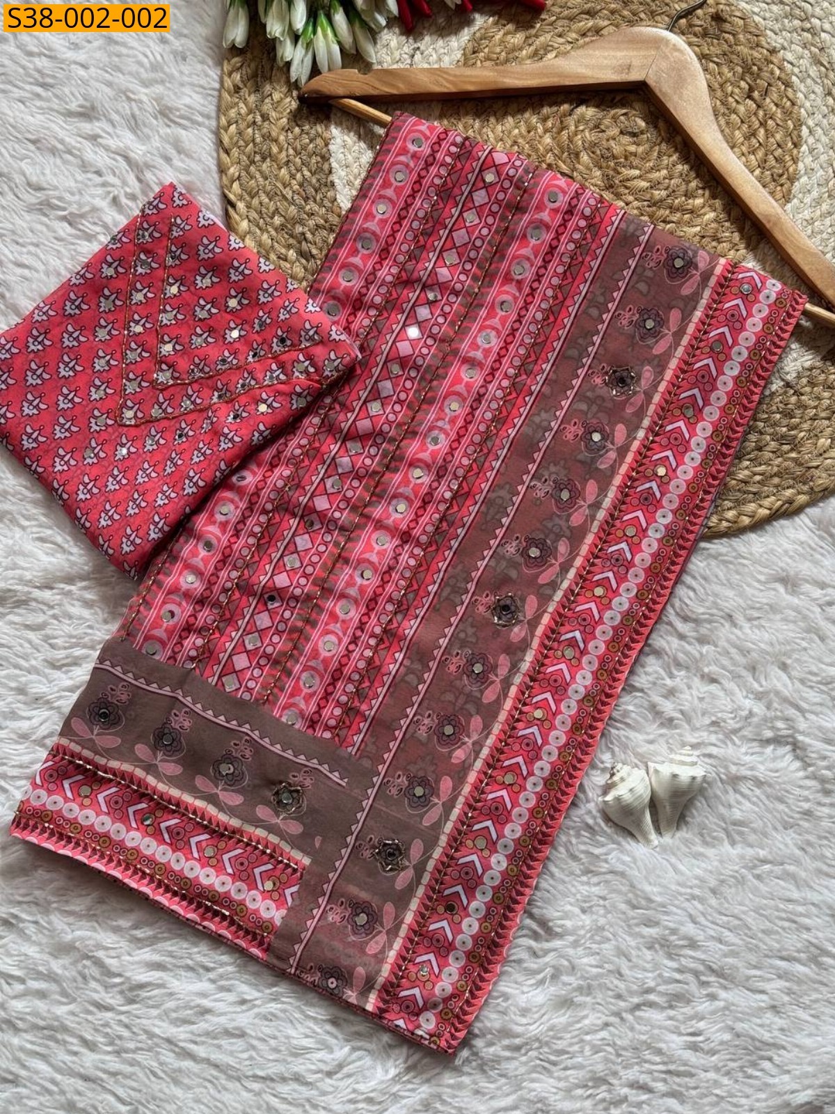 Pink Fancy Chinnon Saree