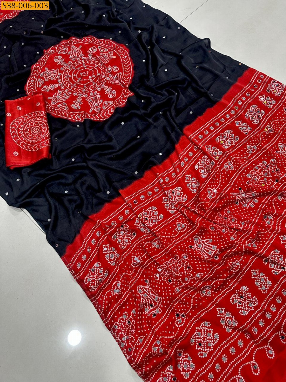 Black Fancy Soft Satin Crepe Silk Saree