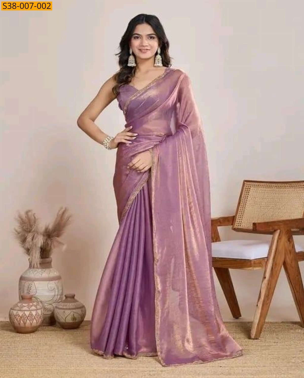 Pink Fancy Twill Net Saree