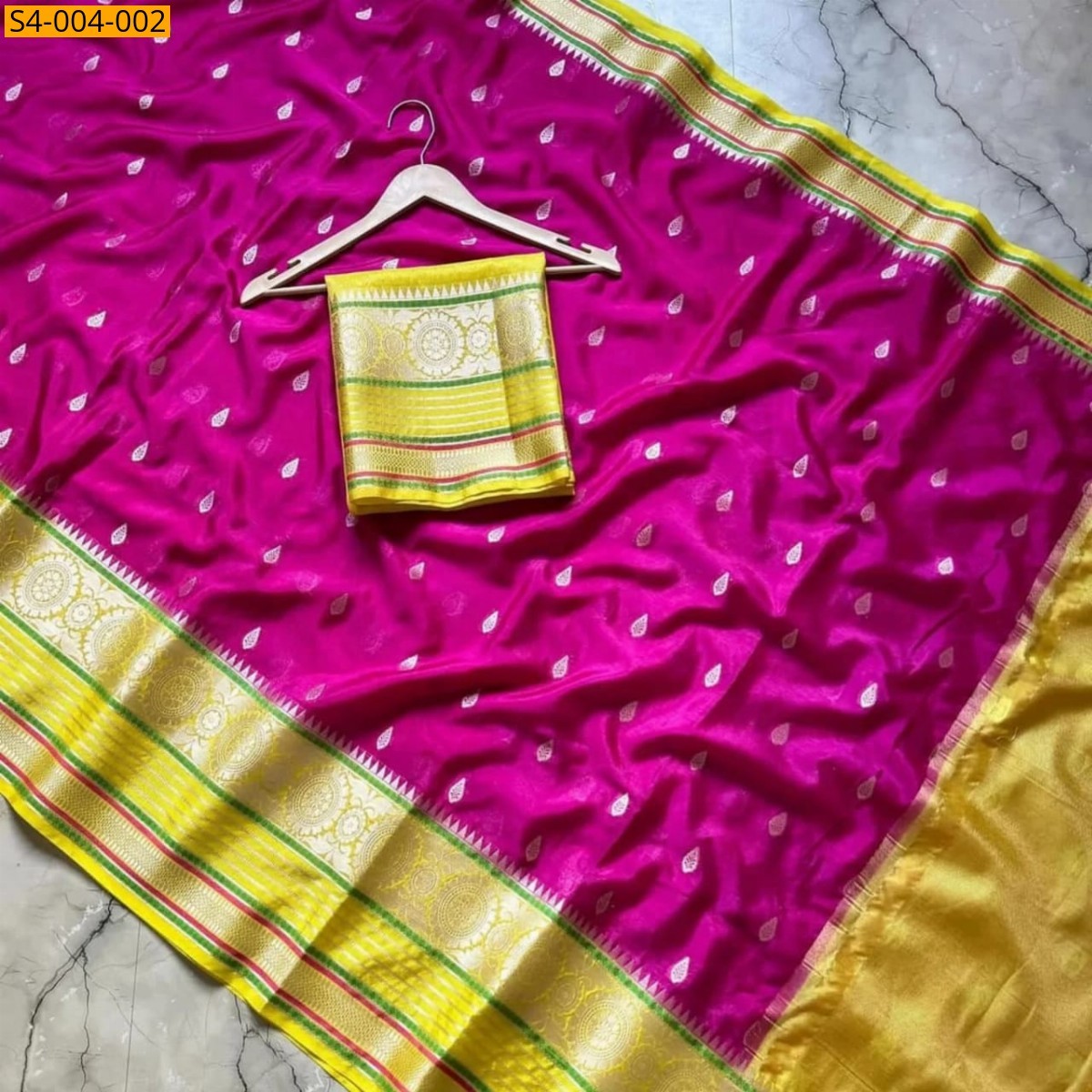 Pink Fancy Banarasi Soft Warm Silk Saree
