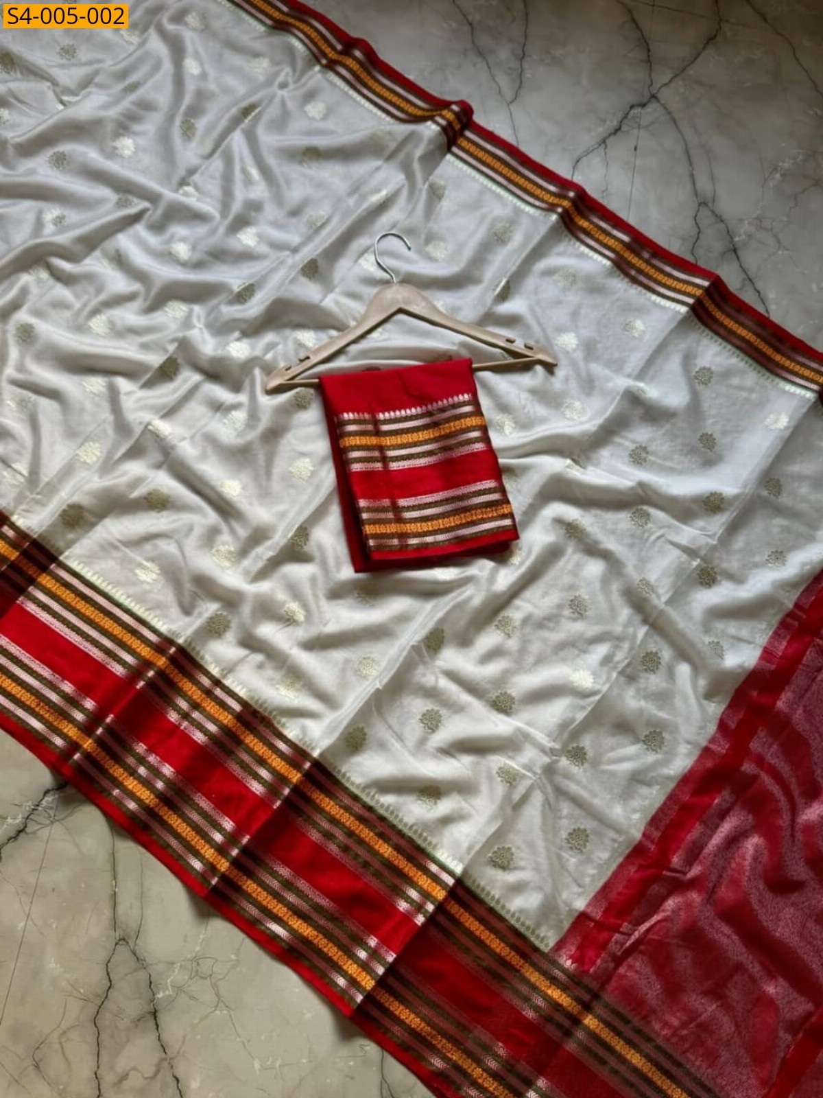 White Fancy  Banarasi Soft Warm Silk Saree