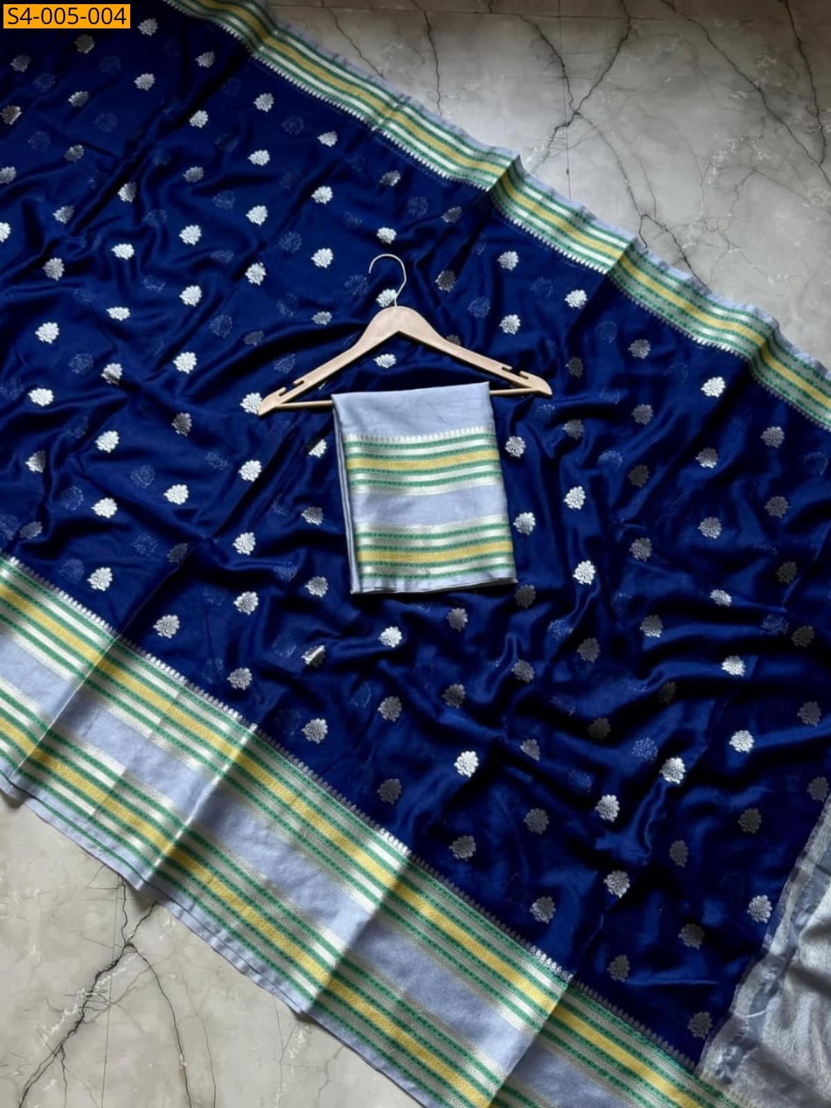 Navy blue Fancy  Banarasi Soft Warm Silk Saree