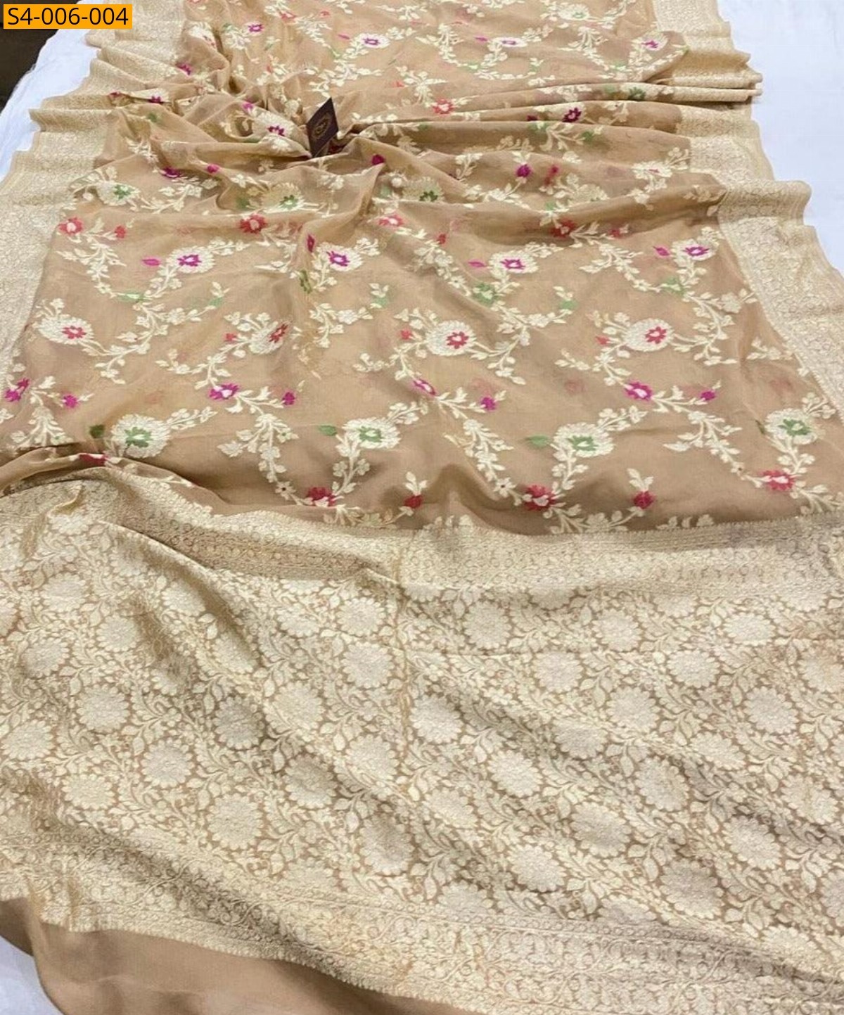 Sandal Fancy Banarasi Semi Georgette Saree