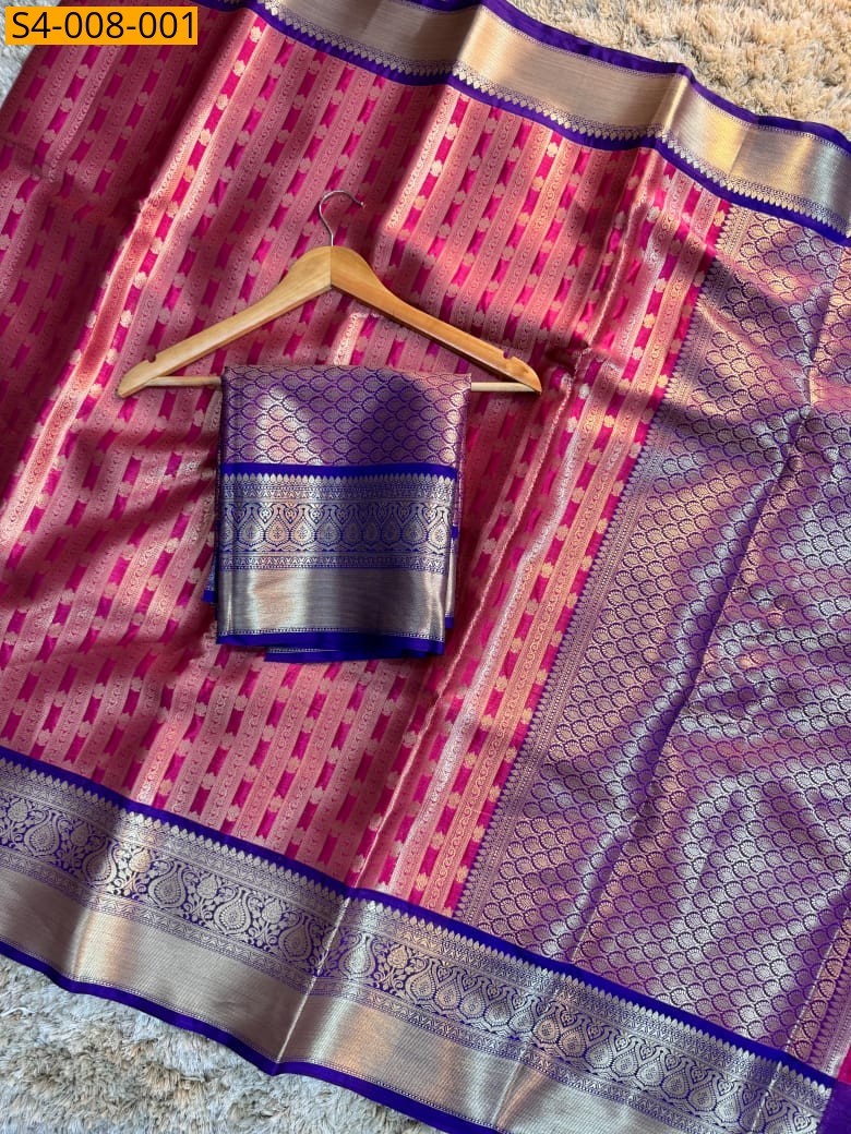 Pink Fancy Kanchi Kattan Silk Saree