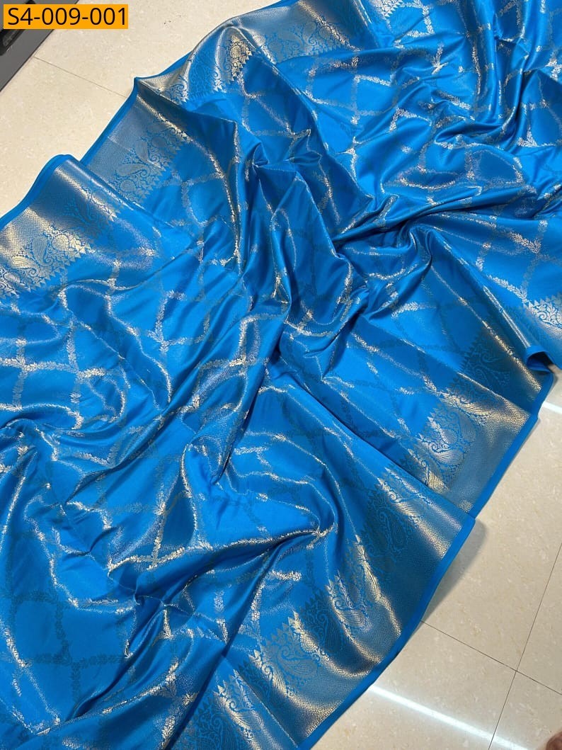 Blue Fancy kanchi katan silk sarees