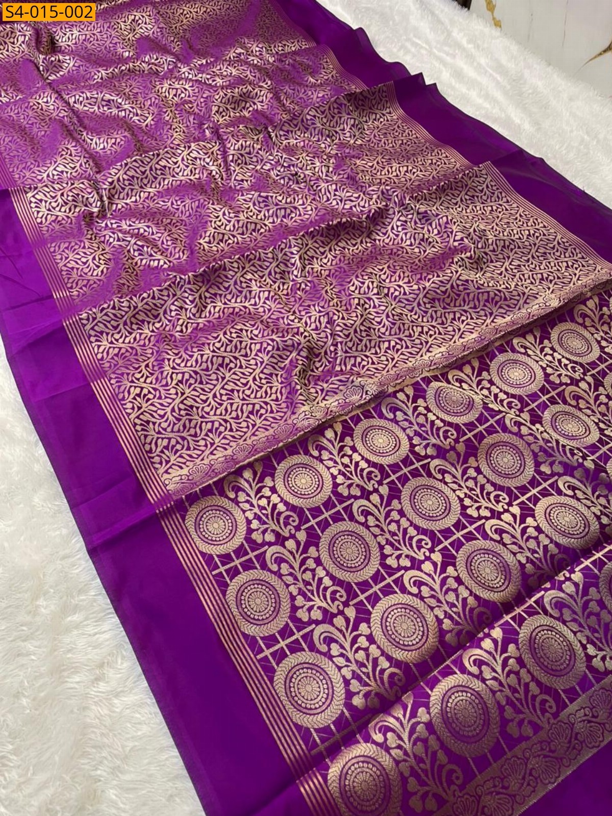 Violet Fancy Kanchi Kattan Silk Saree
