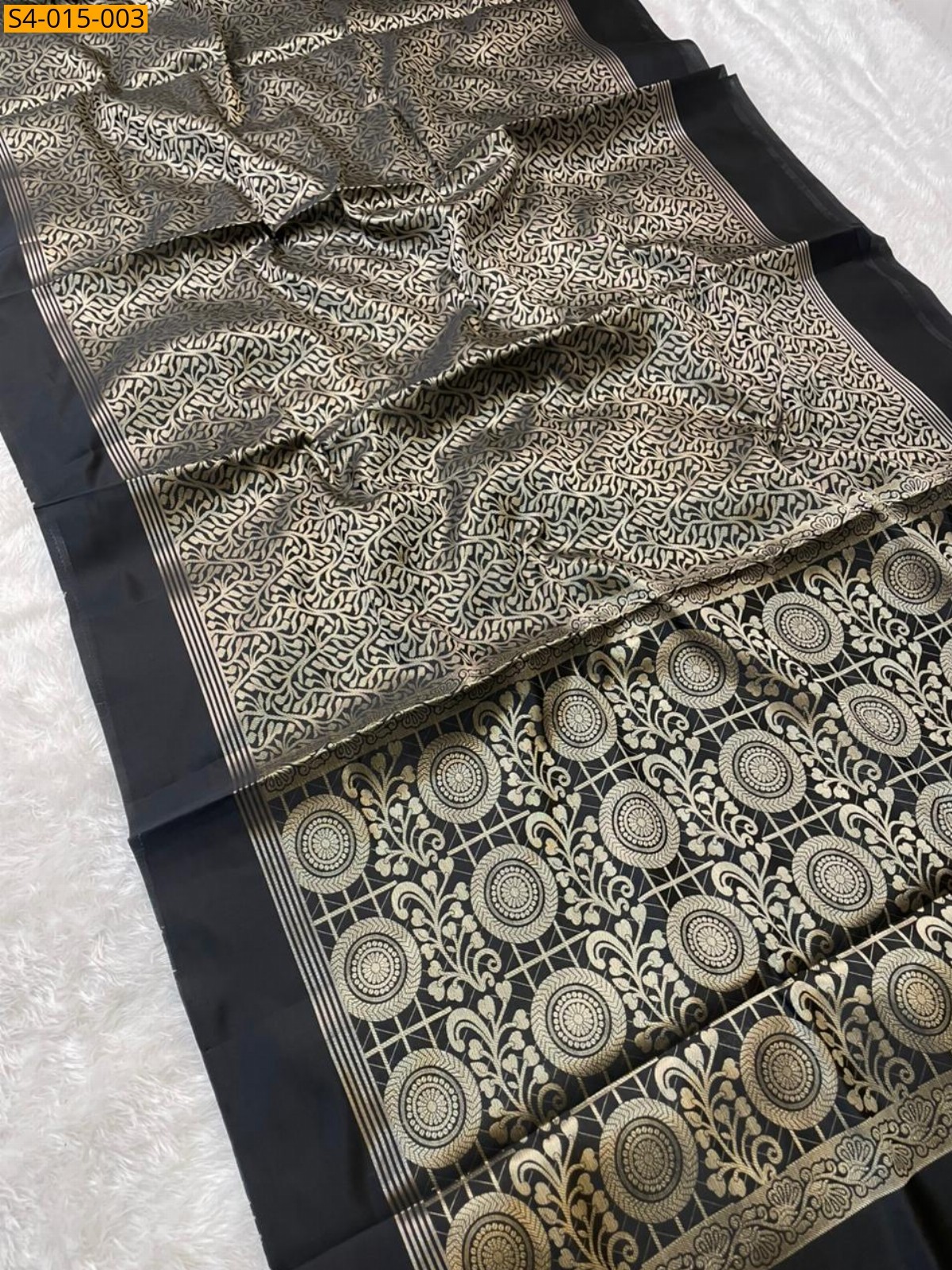 Black Fancy Kanchi Kattan Silk Saree