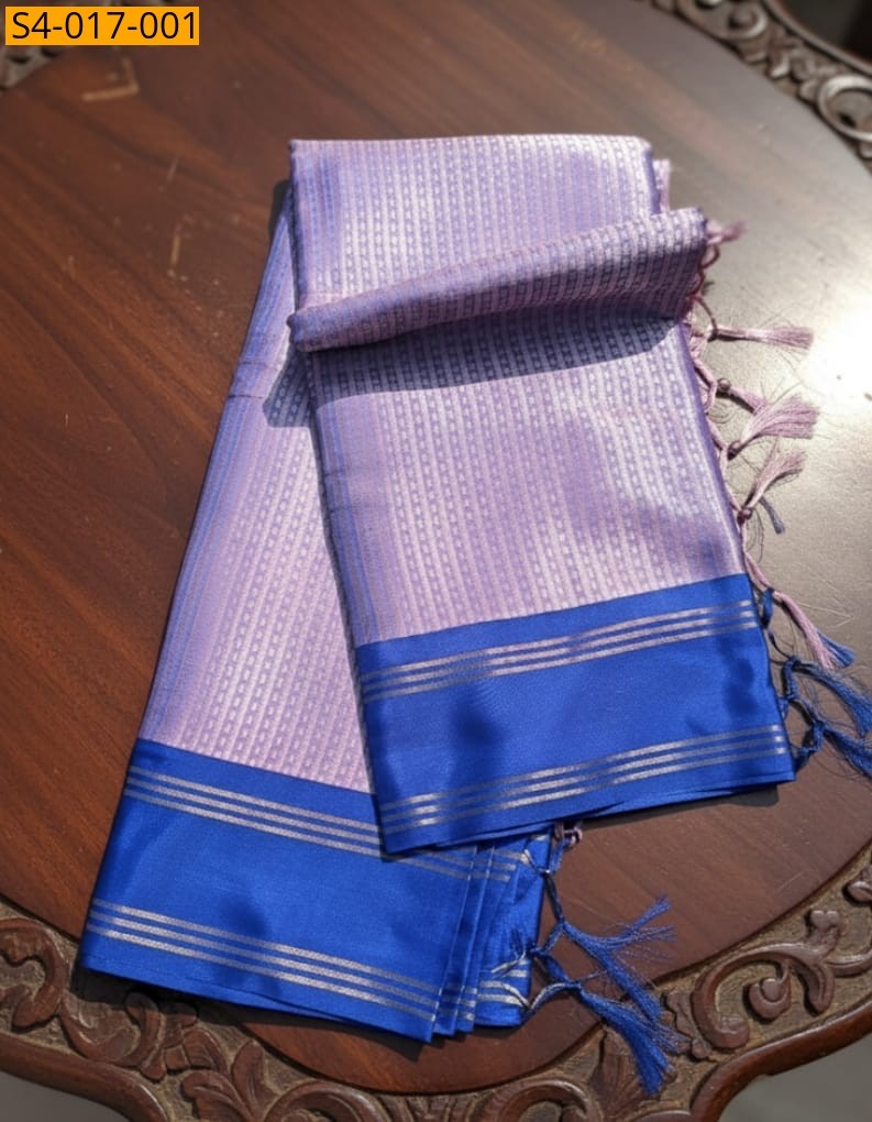 Lavender Fancy Kanchi Kattan Silk Saree