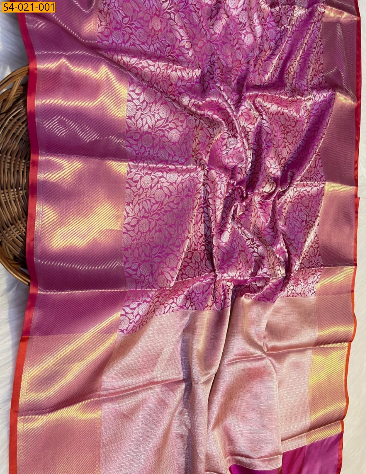 Pink Fancy Kanchi Kattan Silk Saree