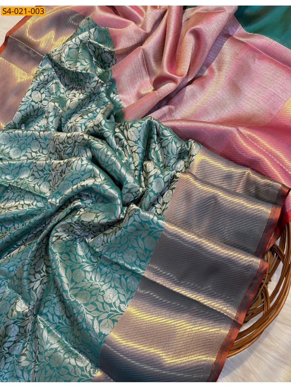 Green Fancy Kanchi Kattan Silk Saree Green Fancy Kanchi Kattan Silk Saree