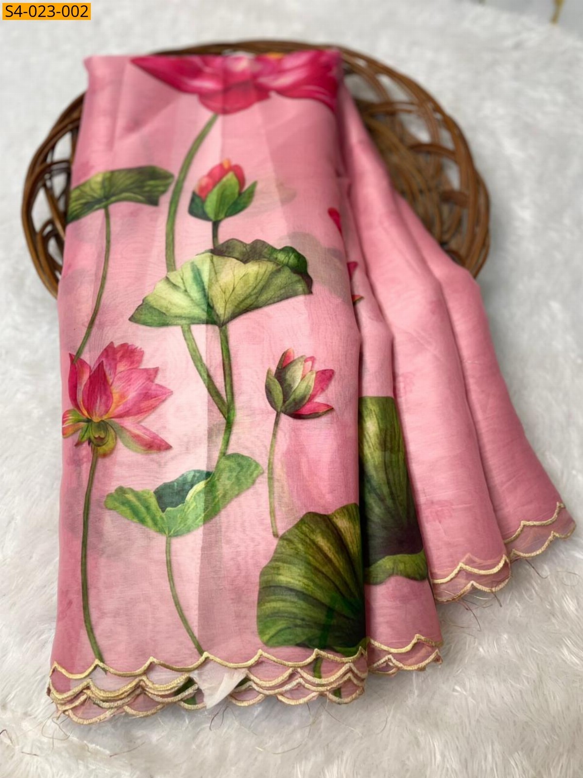Pink Fancy Banarasi Soft Organza Silk Saree