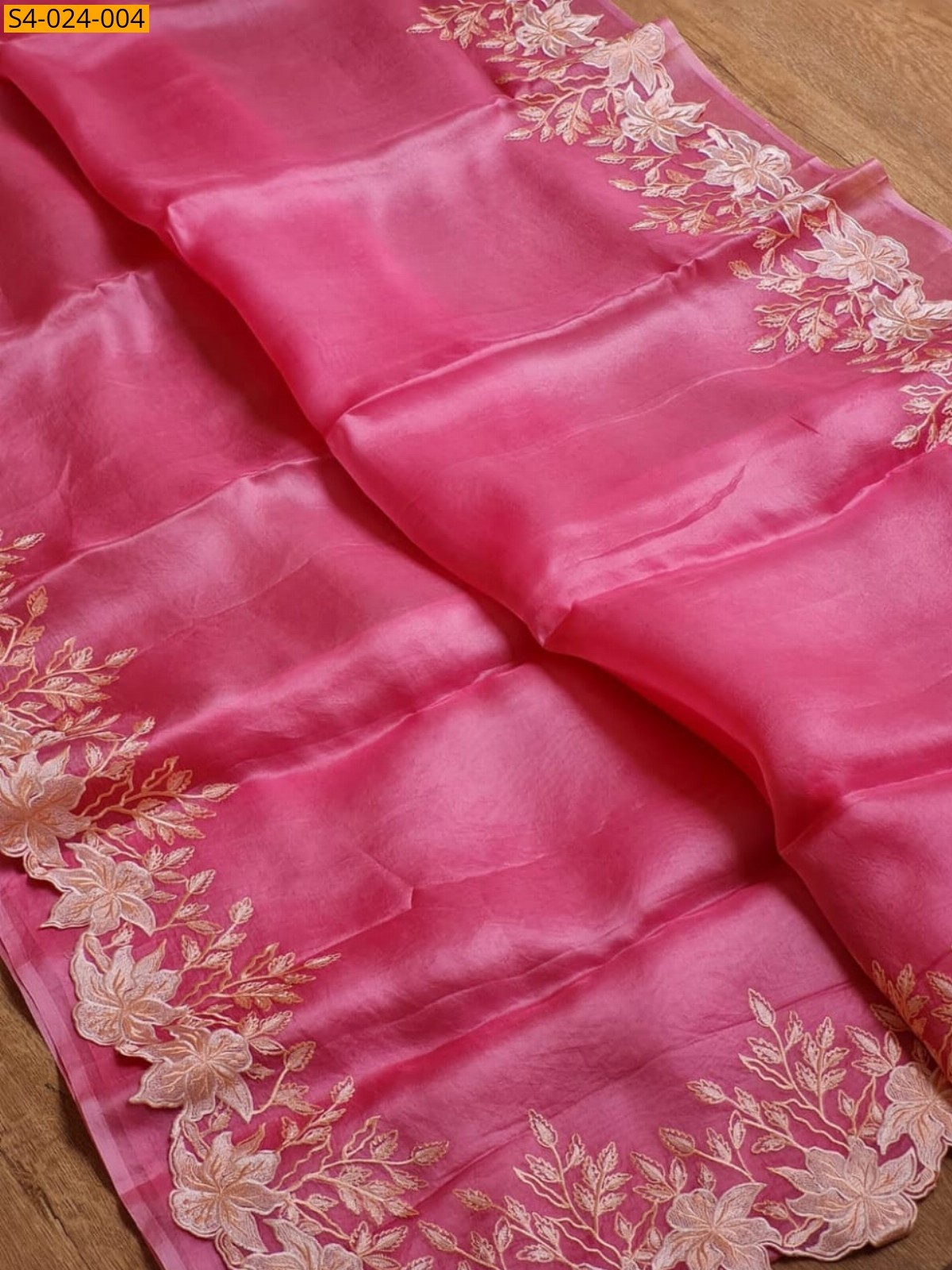 Pink Fancy Banarasi Soft Organza Silk Saree