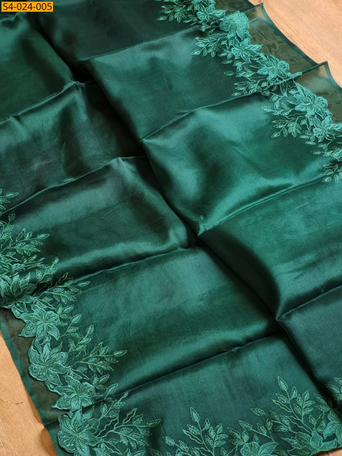 Bottle Green Fancy Banarasi Soft Organza Silk Saree