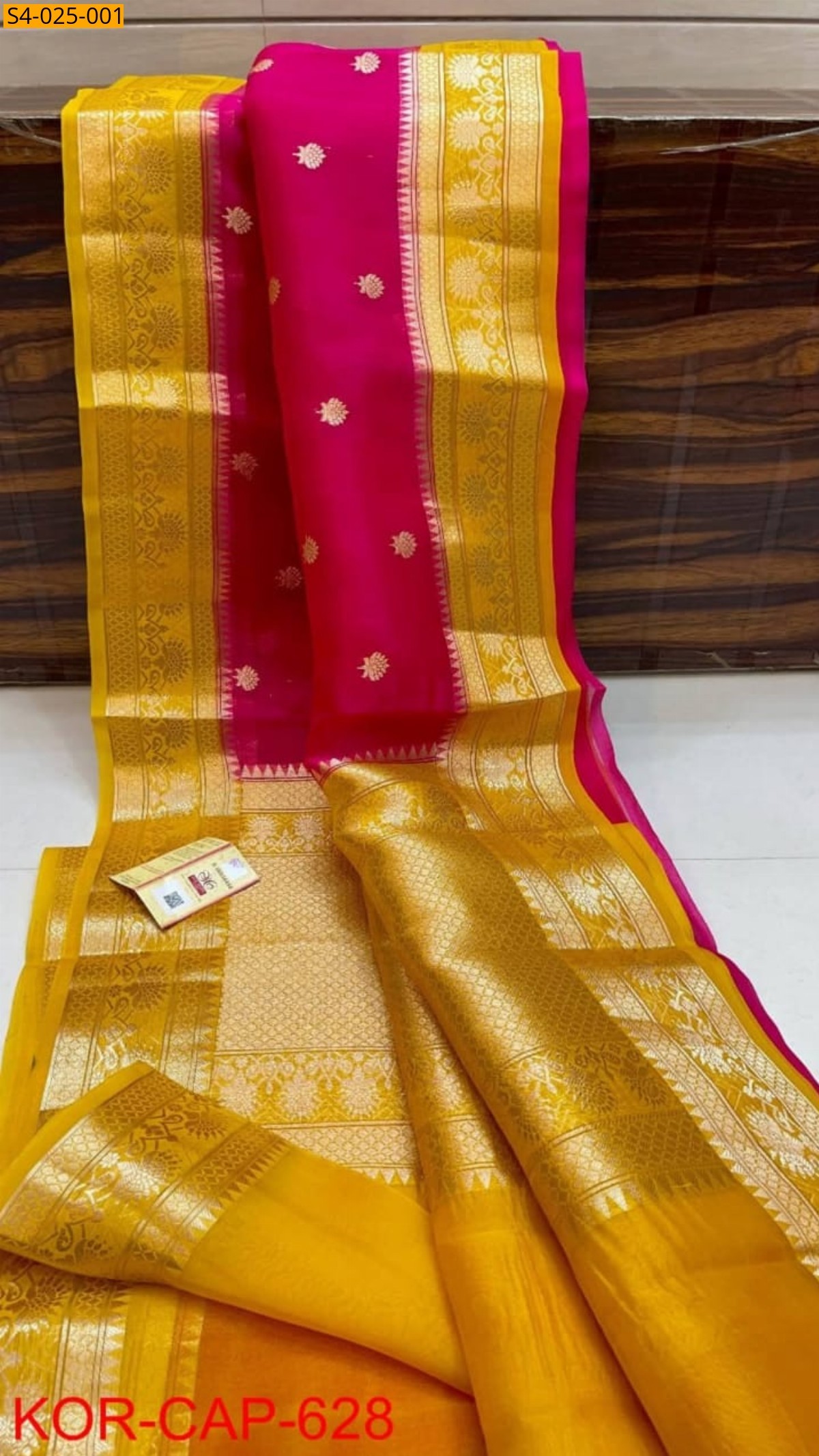 Pink Fancy Banarasi Soft Organza Silk Saree
