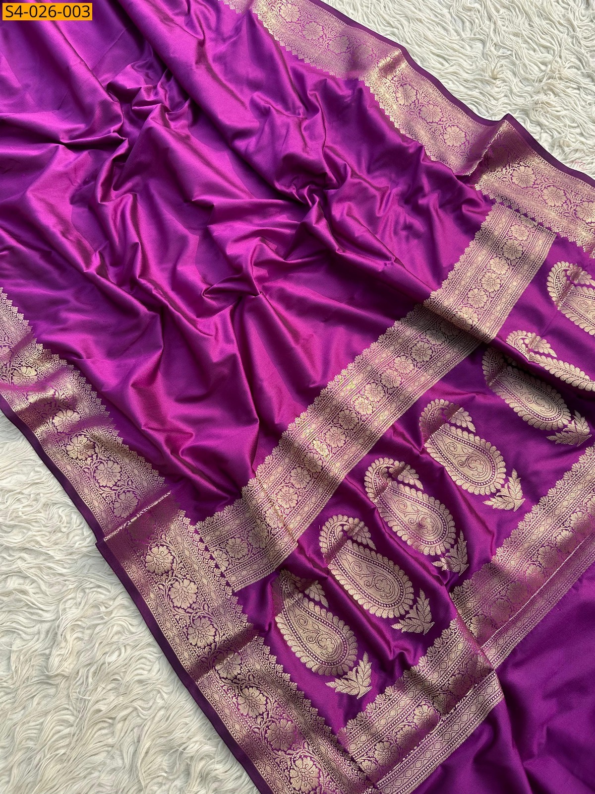 Violet Fancy Banarasi Soft Kanchi Kattan Silk Saree