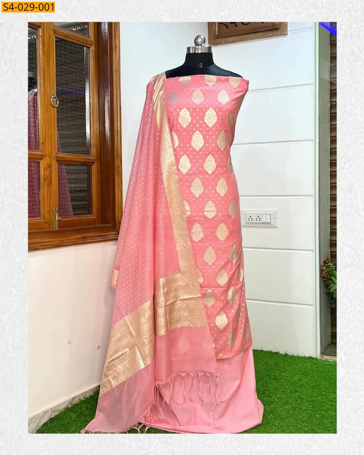 Peach Banarasi Chiniya Silk Mulberry Suit