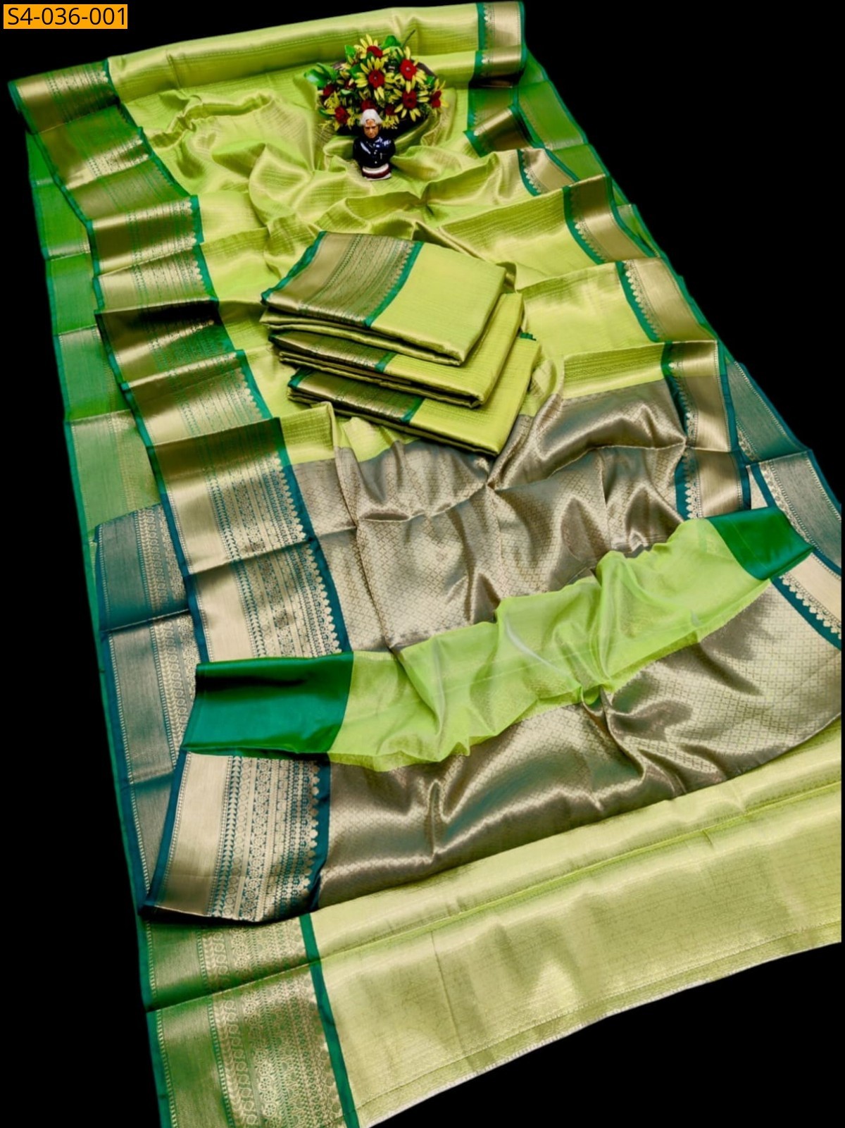 Green Banarasi Soft Kataan Silk sarees 