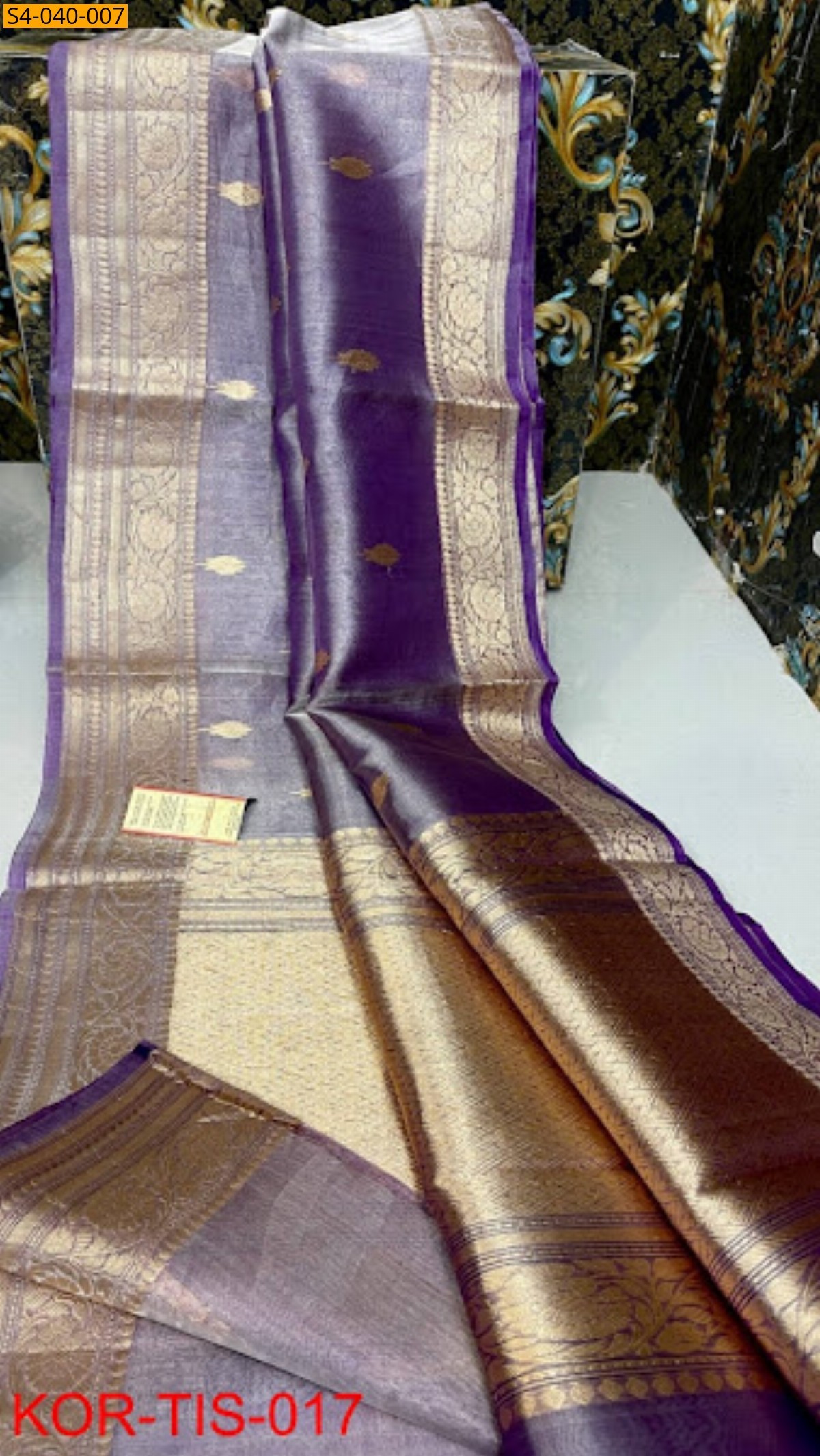 Purple Banarasi Soft Tissue  Silk Saree