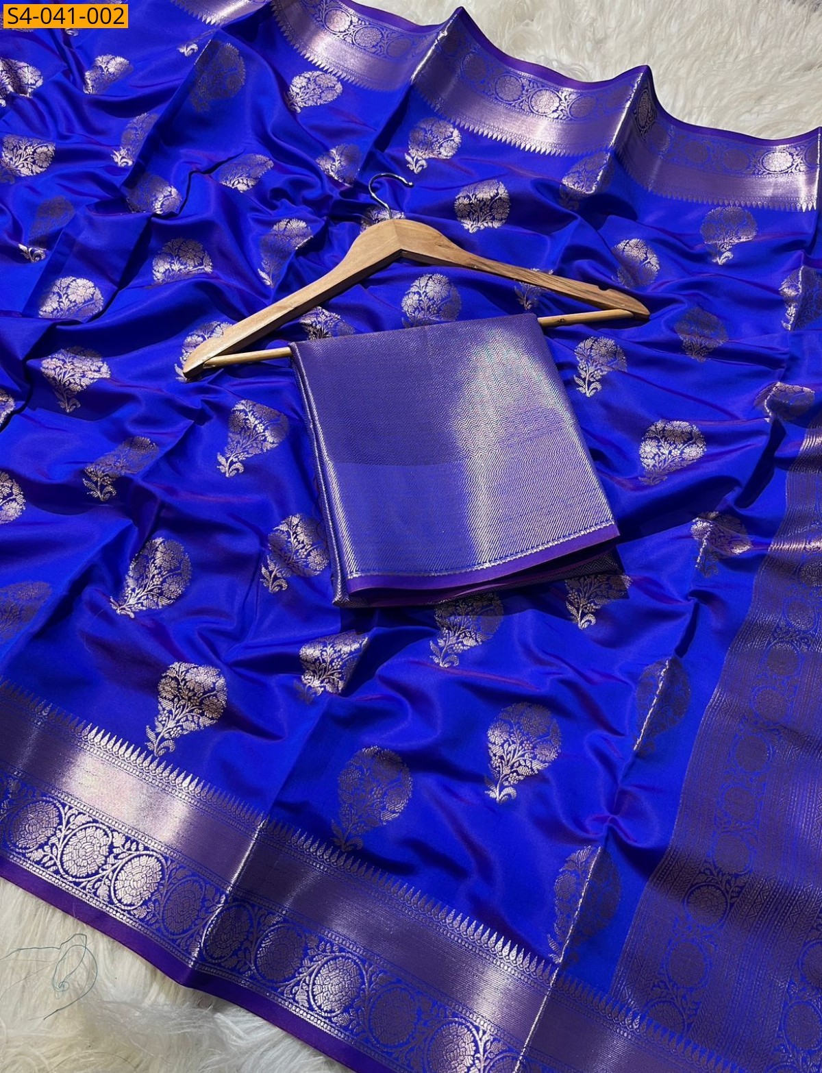 Blue Banarasi Soft Katan Silk Saree