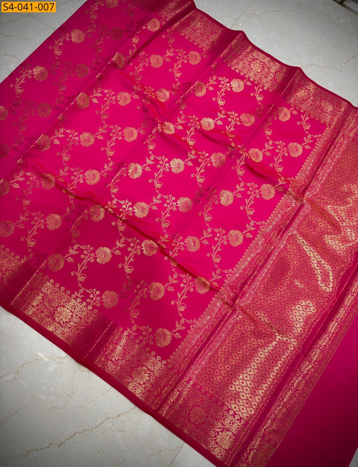 Pink Banarasi Soft Katan Silk Saree
