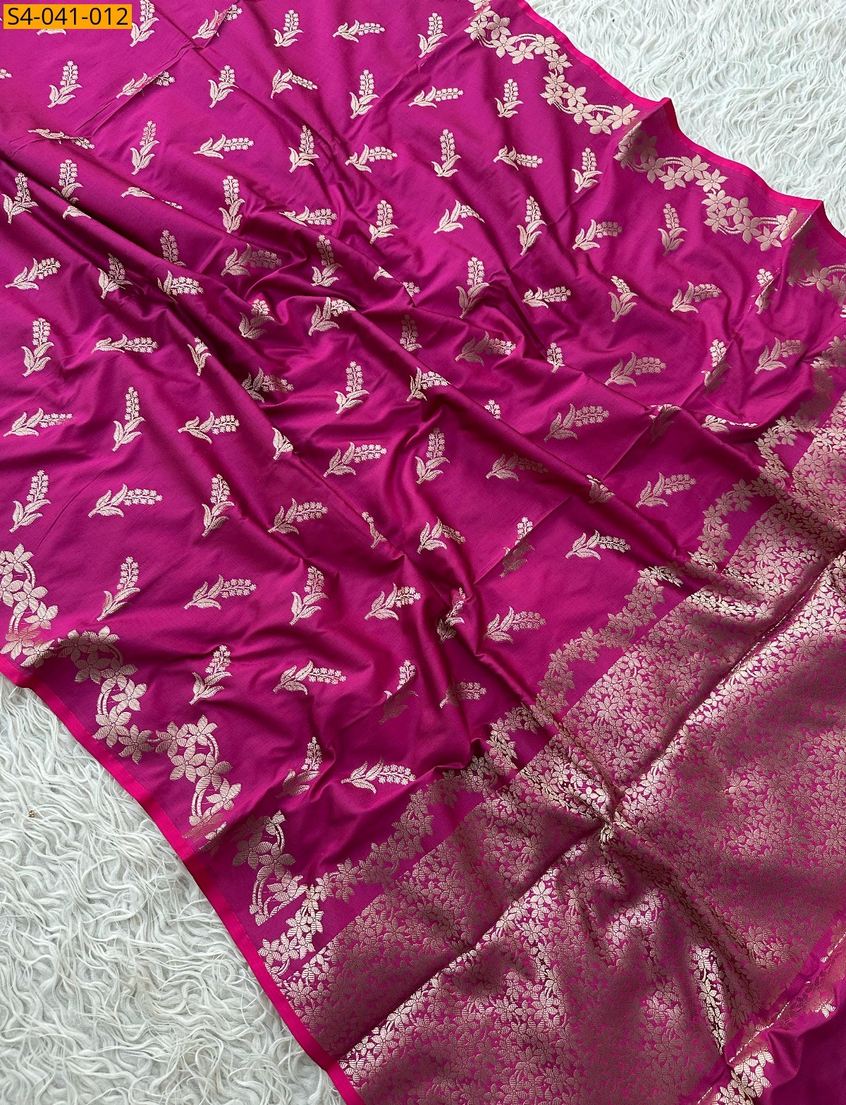 Pink Banarasi Soft Katan Silk Saree