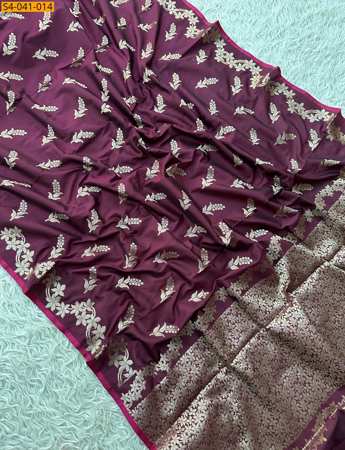 Maroon Banarasi Soft Katan Silk Saree