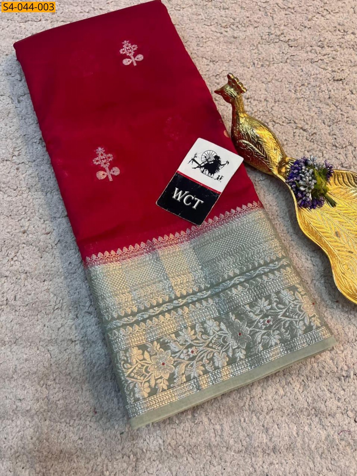 Red Banarasi soft warm silk saree