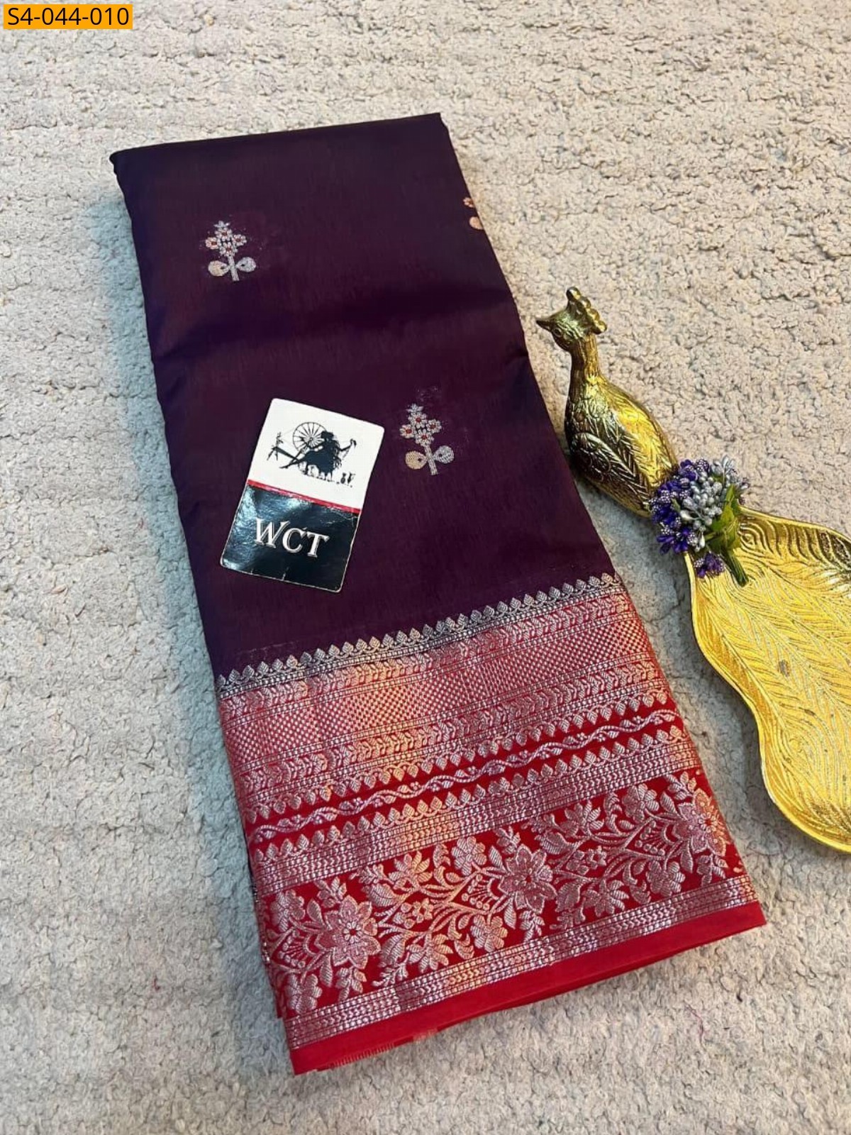 Magenta Banarasi soft warm silk saree