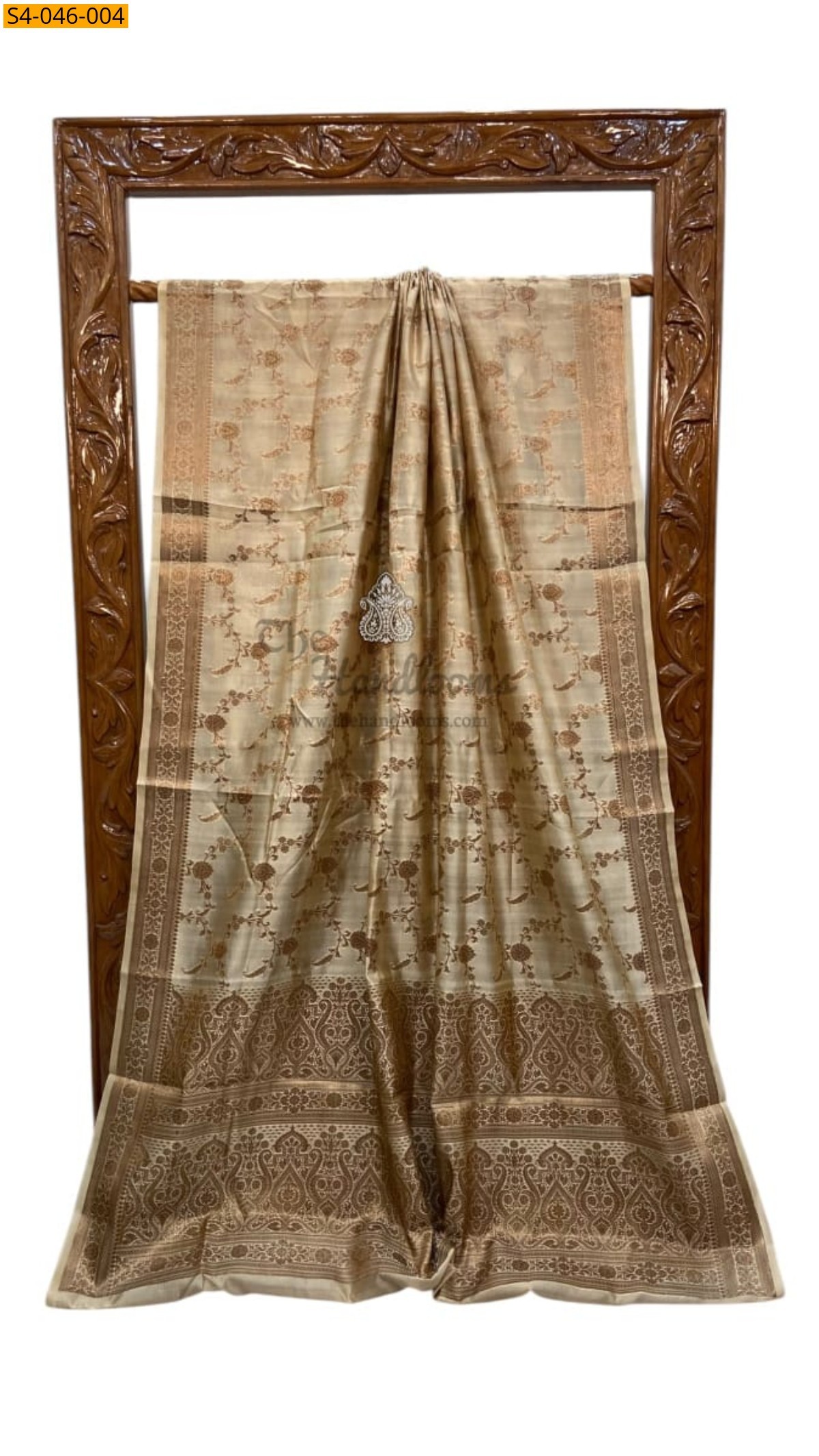 Sandal Banarasi Soft Raw Mango Silk Saree