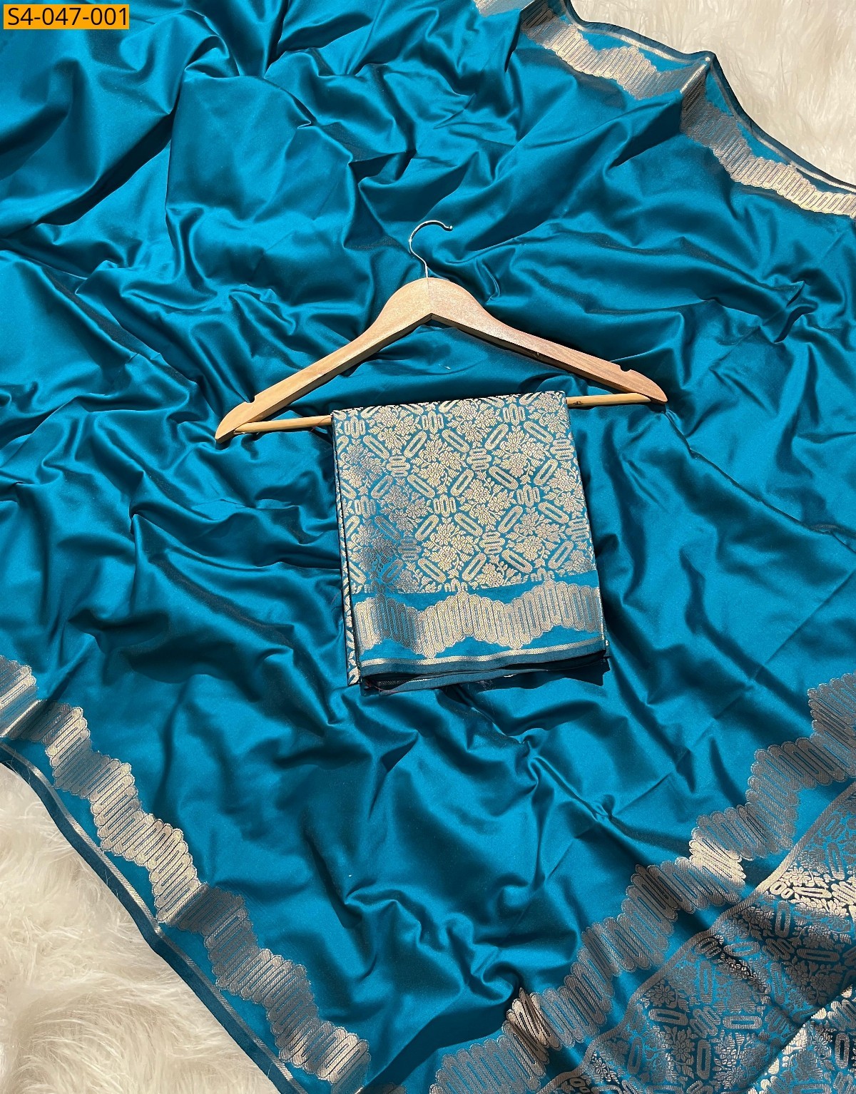 Blue Soft banarasi katan silk sarees