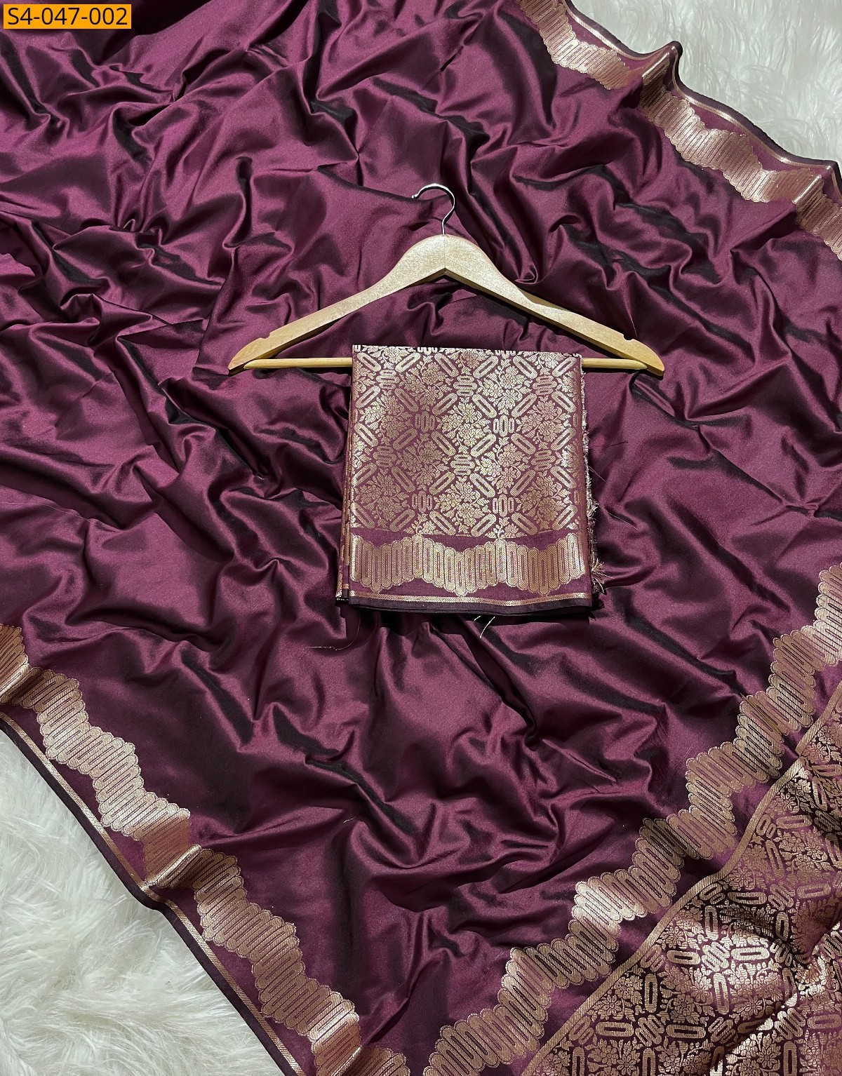 Wine Soft banarasi katan silk sarees