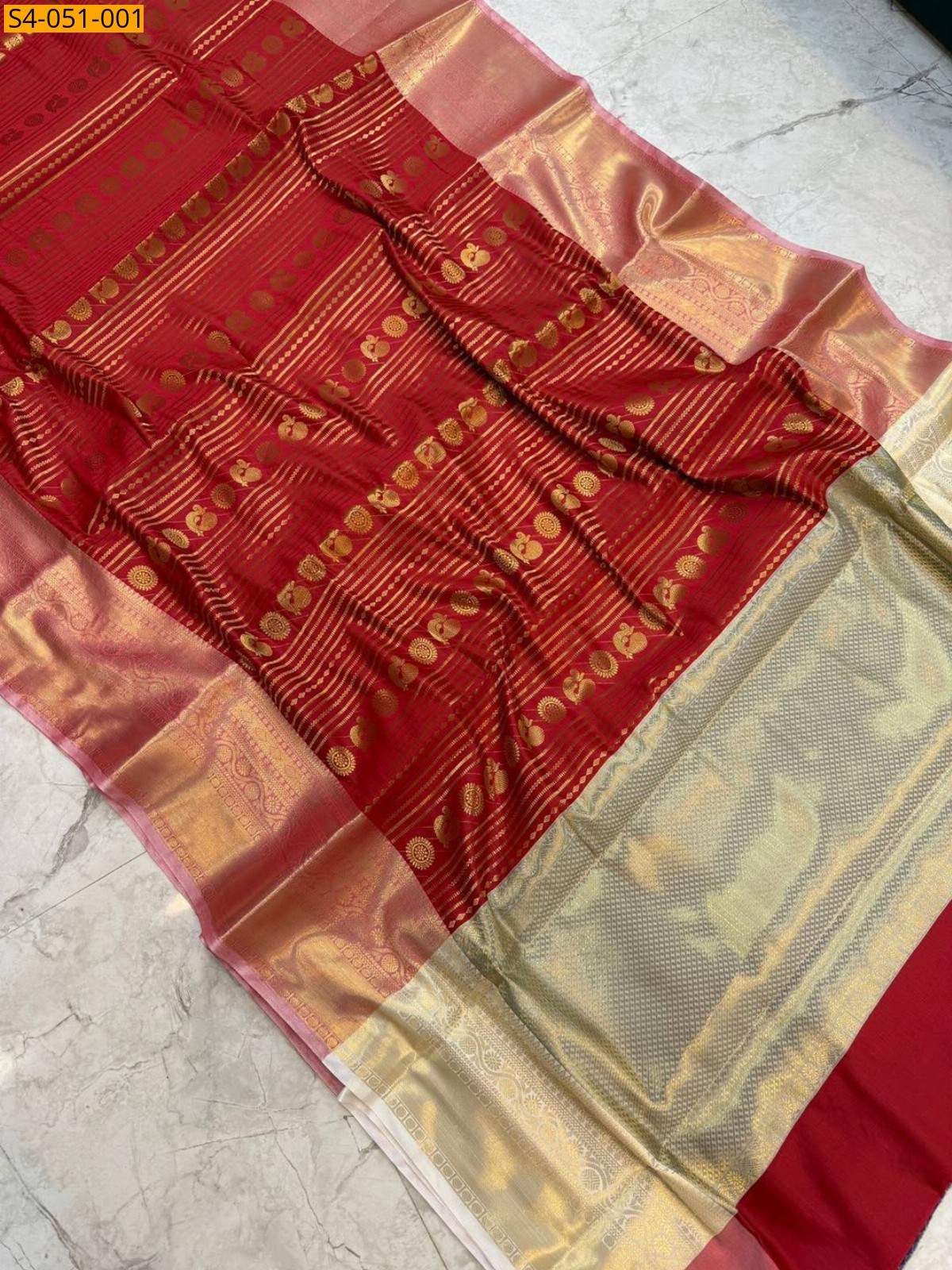 Red Banarasi Soft Kattan Silk sarees