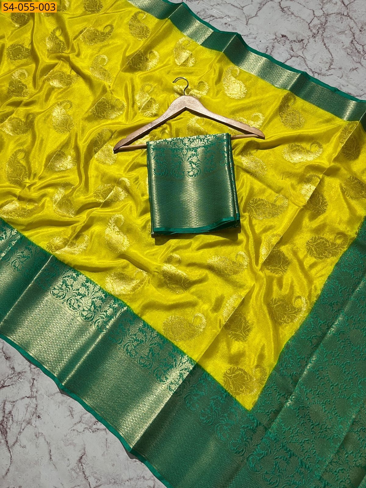 Banarasi Soft Silk Sarees - Lemon yellow