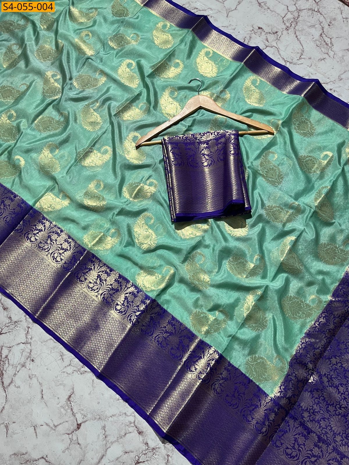 Blue Banarasi Soft Silk Sarees