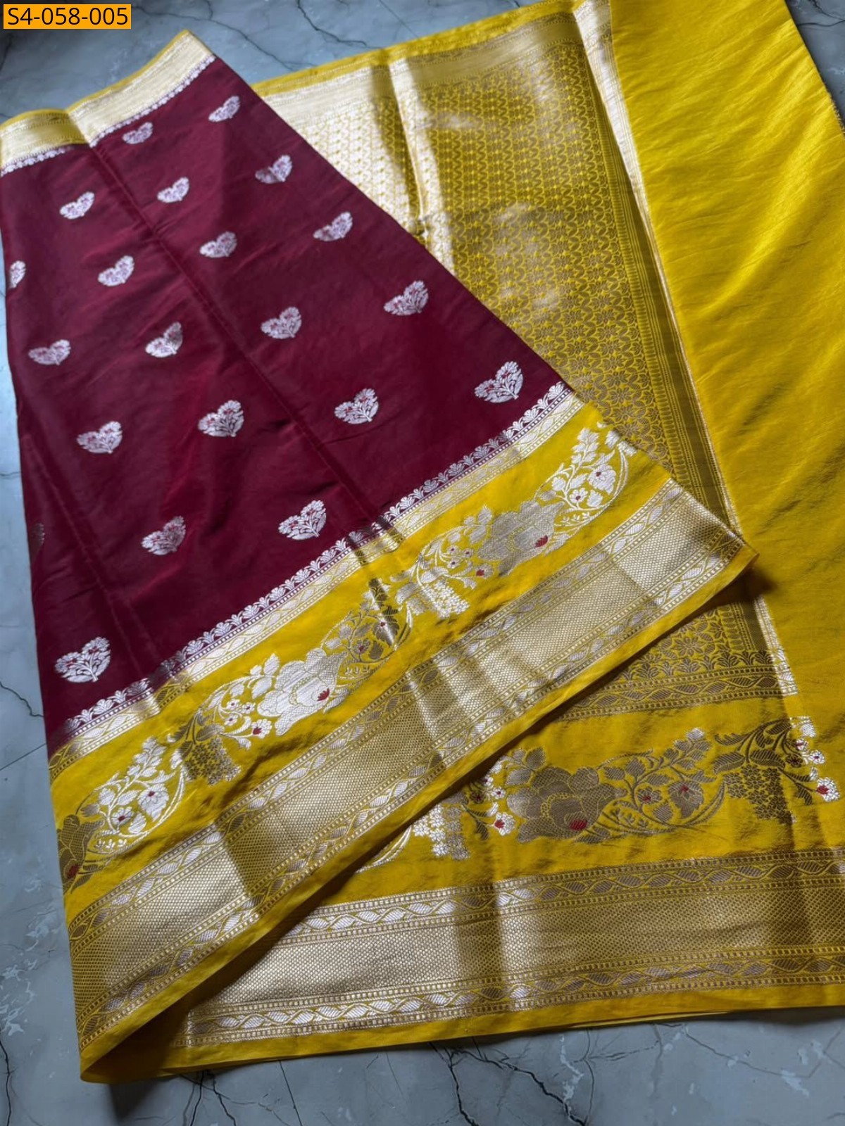 Maroon Banarasi Soft Raw Mango Silk Sarees