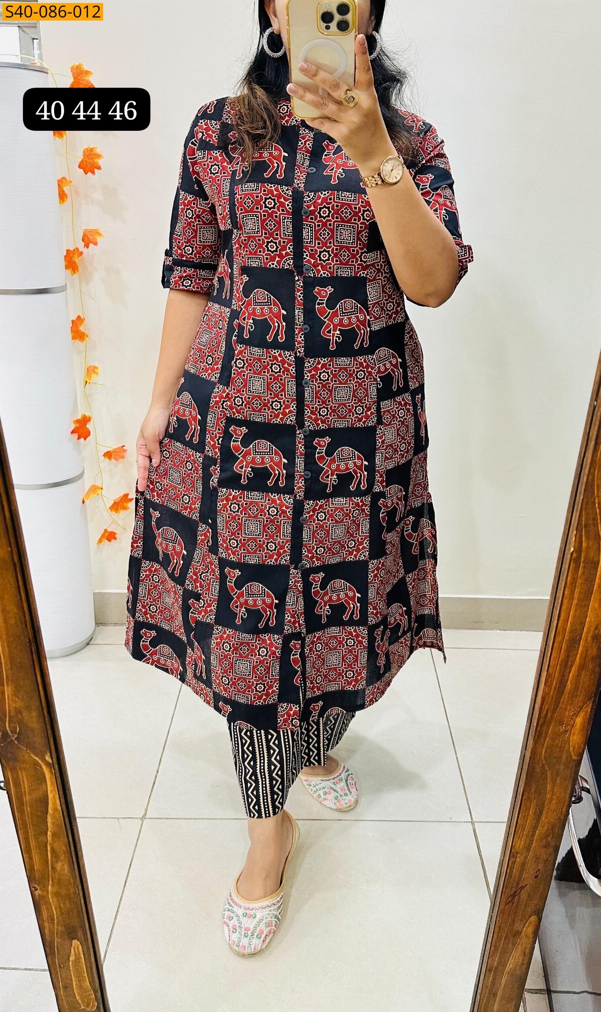 Black Premium printed  Cotton Coord set 