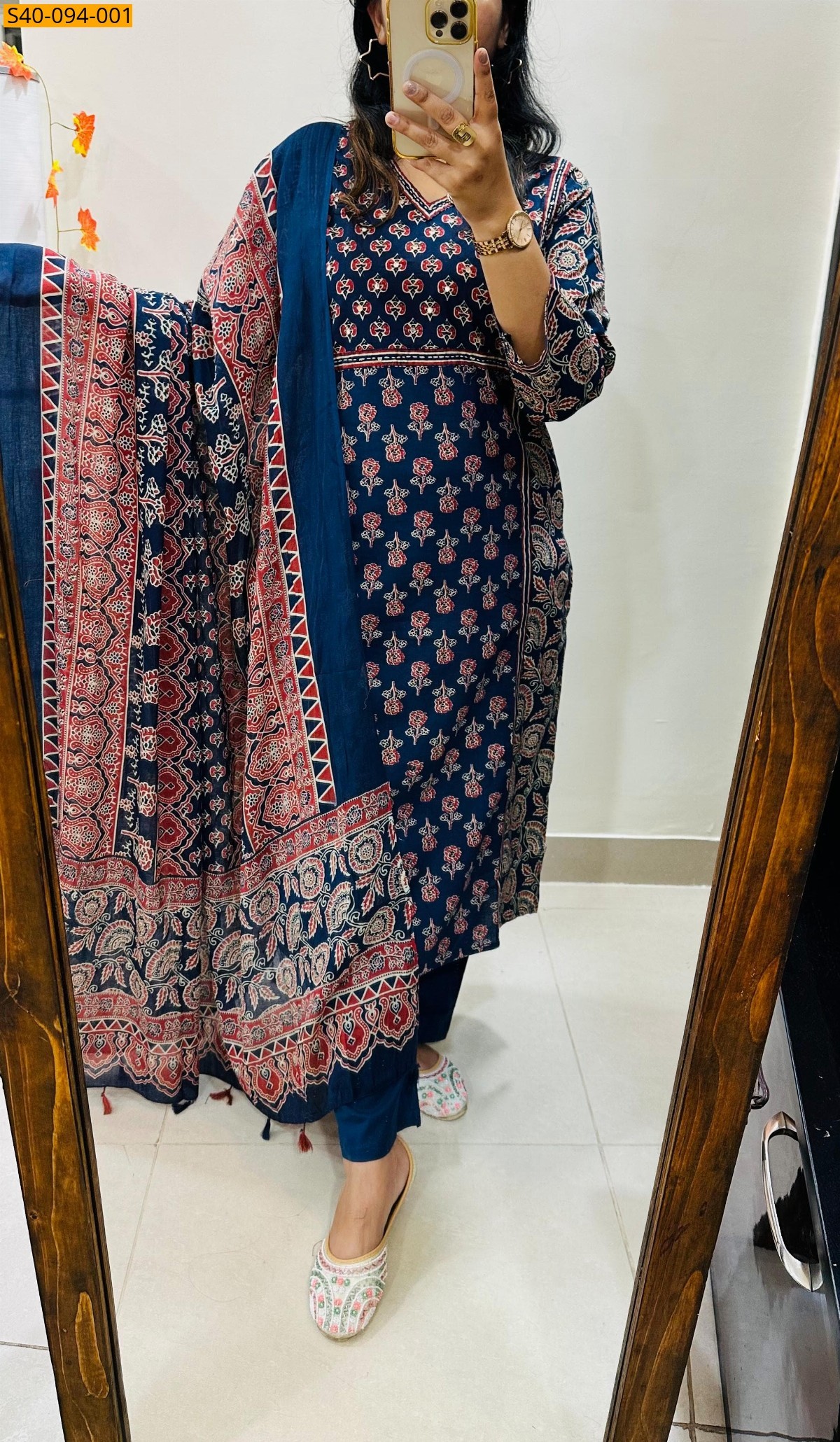 Navy Azrak cotton 3 piece suit 