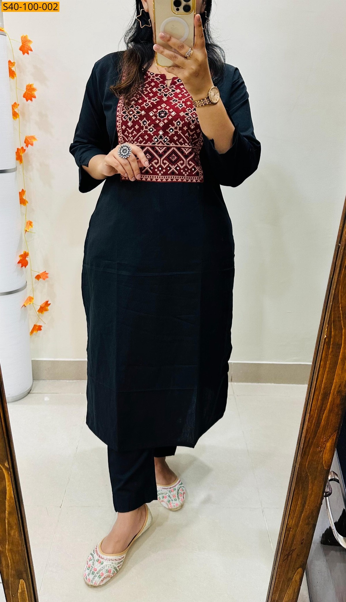 Black Fancy co ord set  with foil print