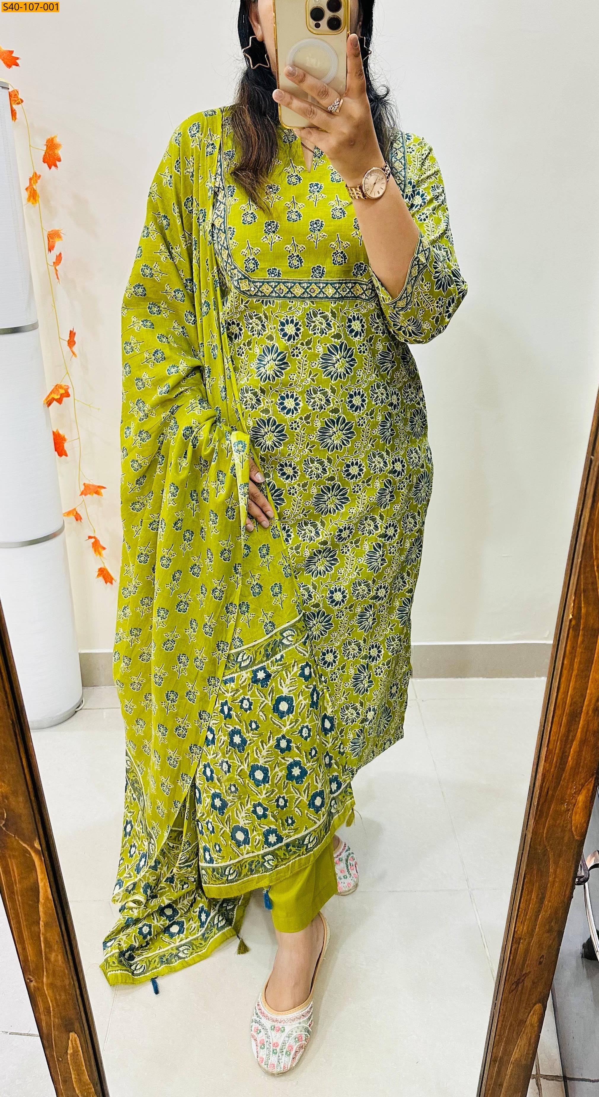 Green Fancy sequins works 3 piece set 