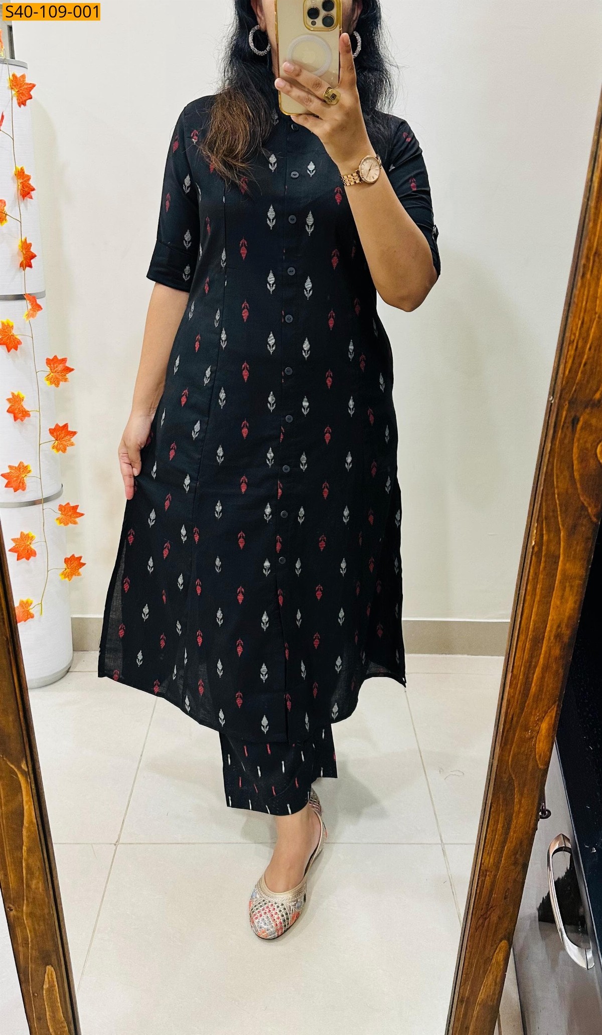 Black Fancy Aline kurti co -rd set